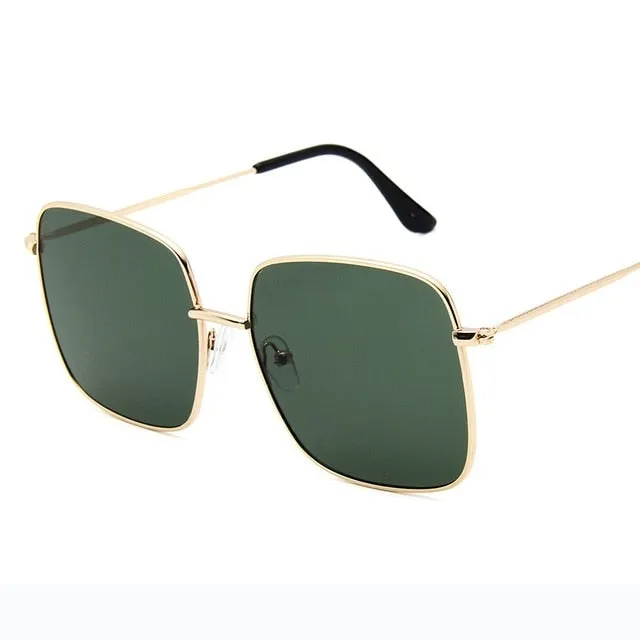 Retro Metal Big Frame Gradient Classic Square Sunglasses