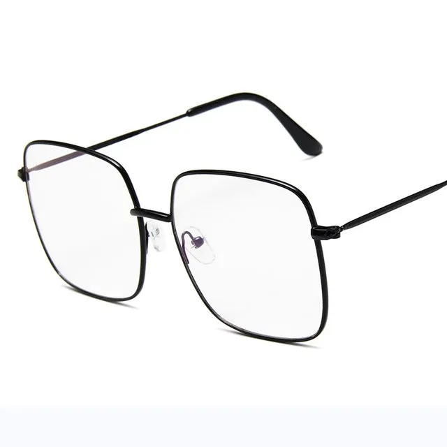 Retro Metal Big Frame Gradient Classic Square Sunglasses
