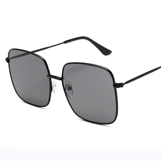 Retro Metal Big Frame Gradient Classic Square Sunglasses