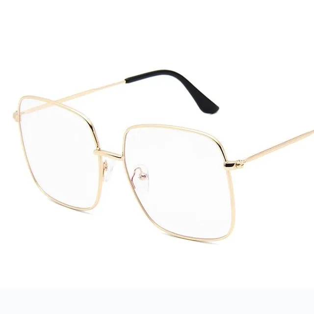 Retro Metal Big Frame Gradient Classic Square Sunglasses