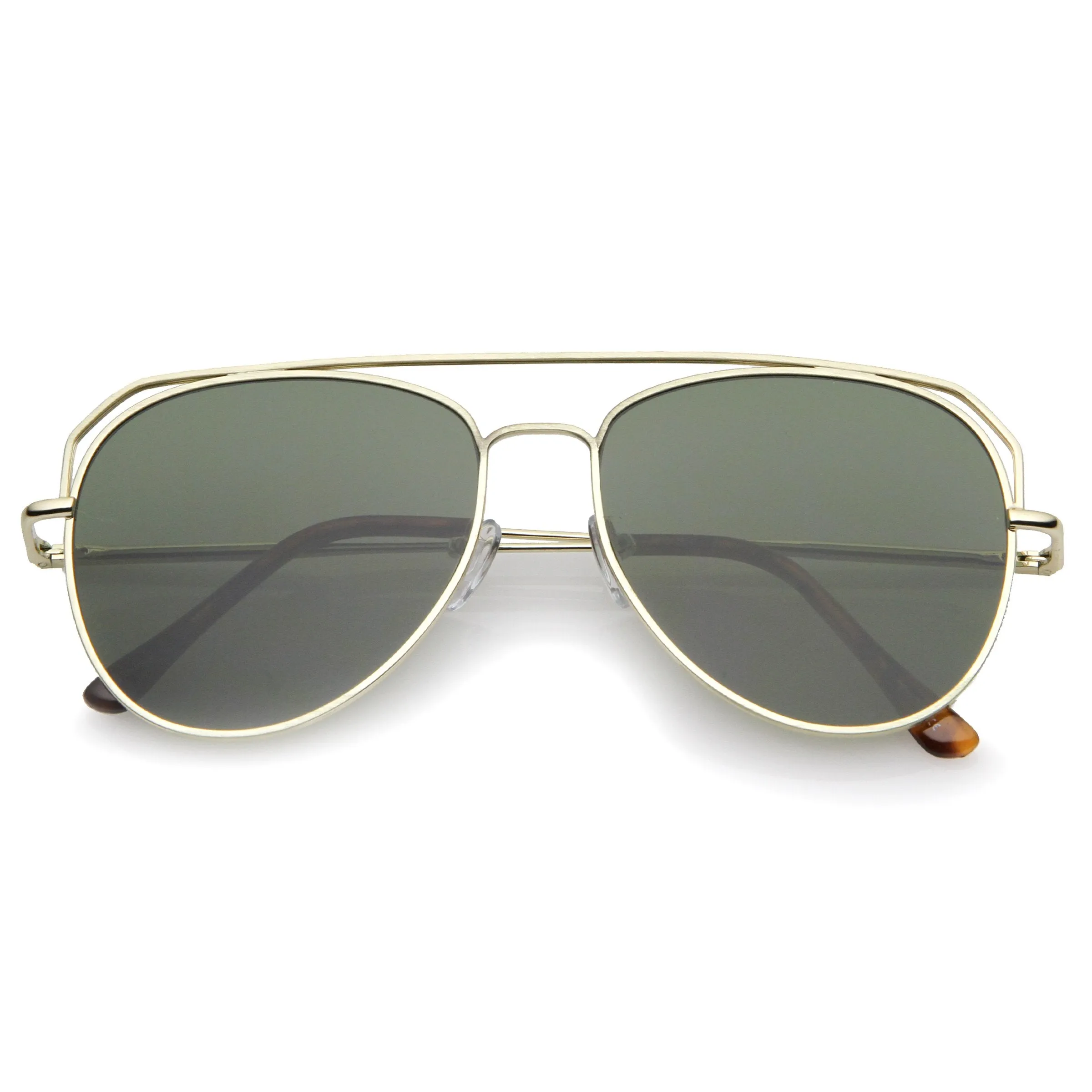 Retro Modern Geometric Flat Top Metal Aviator Sunglasses A771