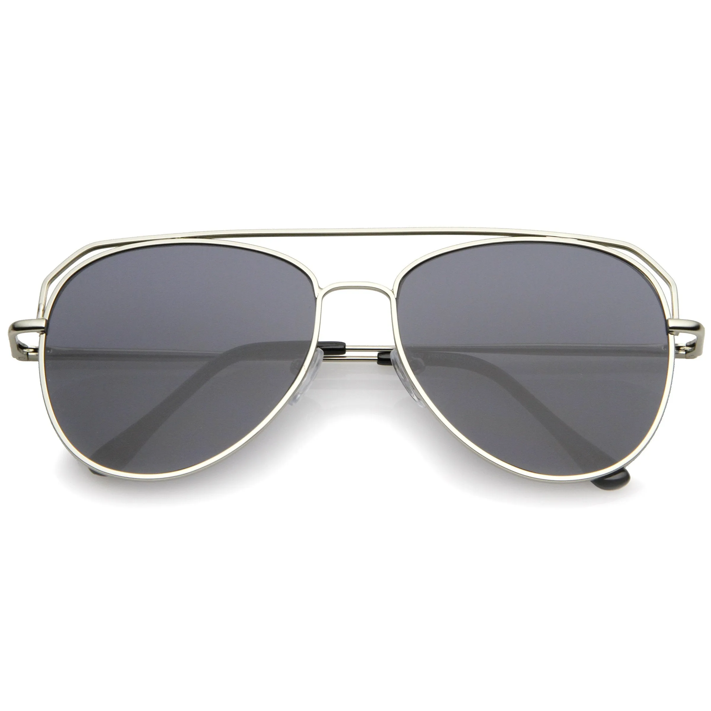 Retro Modern Geometric Flat Top Metal Aviator Sunglasses A771