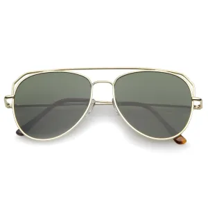 Retro Modern Geometric Flat Top Metal Aviator Sunglasses A771