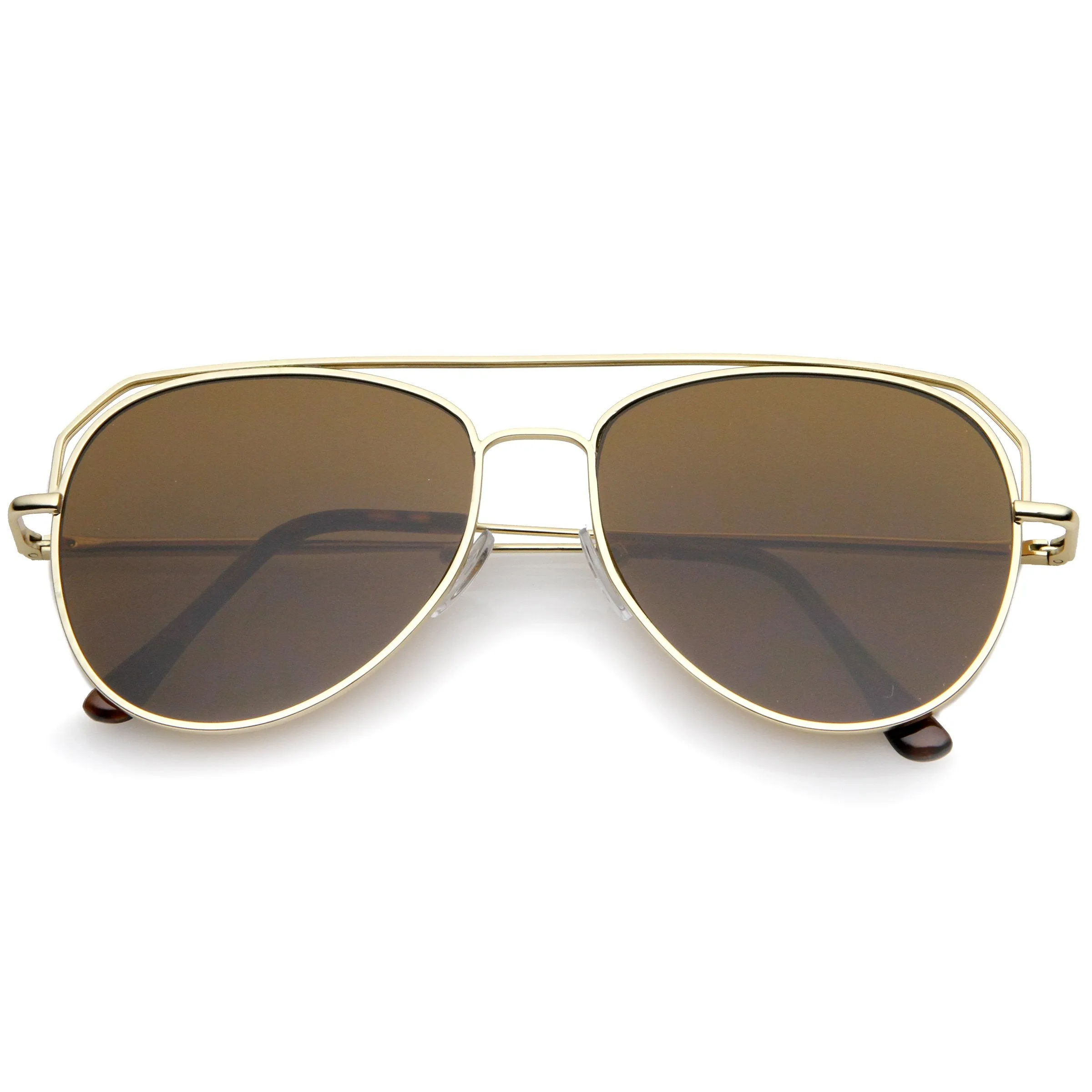 Retro Modern Geometric Flat Top Metal Aviator Sunglasses A771