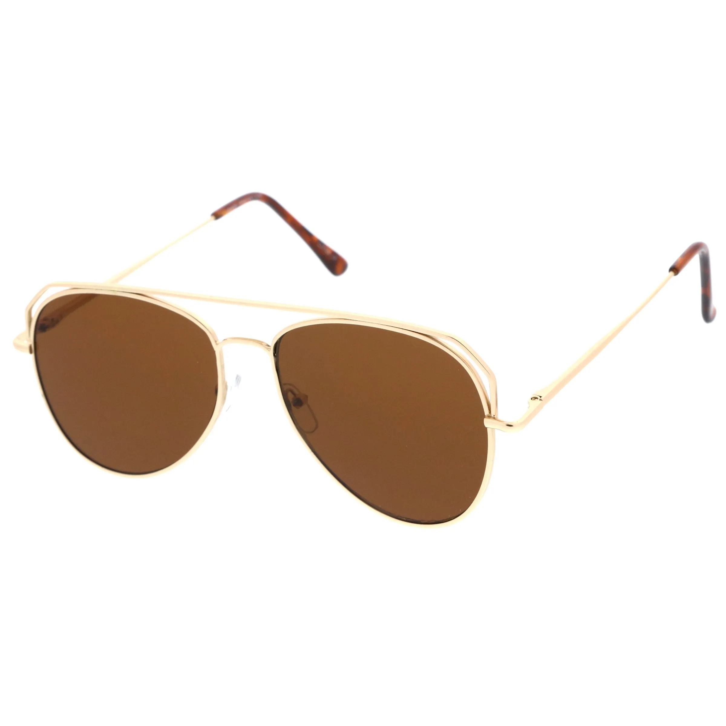 Retro Modern Geometric Flat Top Metal Aviator Sunglasses A771