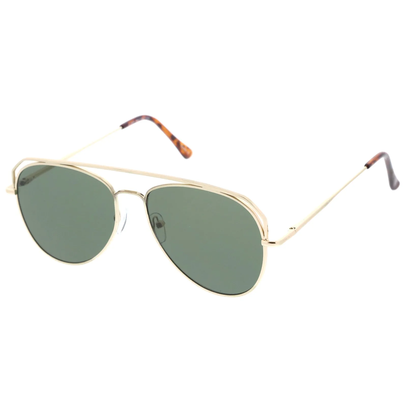 Retro Modern Geometric Flat Top Metal Aviator Sunglasses A771
