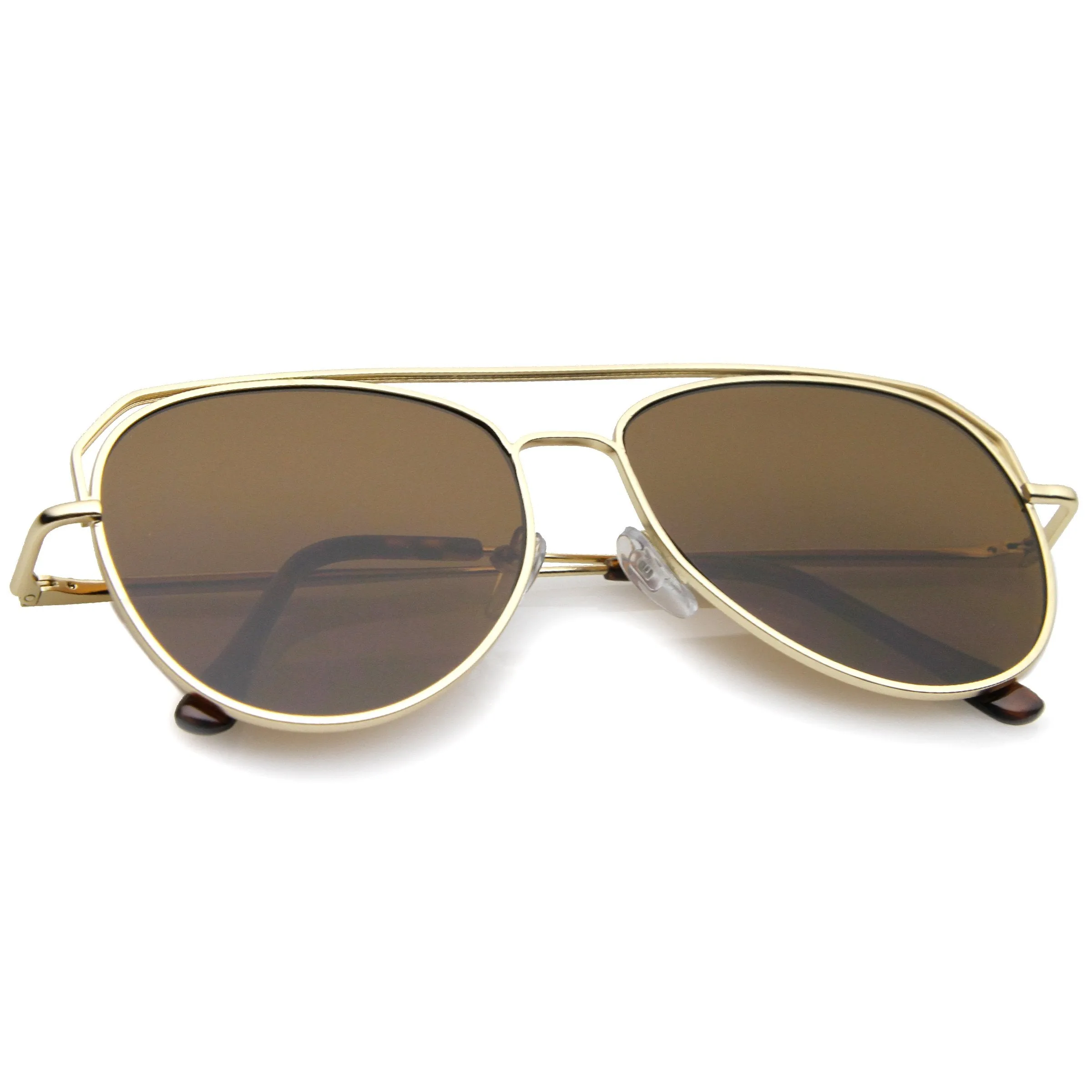 Retro Modern Geometric Flat Top Metal Aviator Sunglasses A771