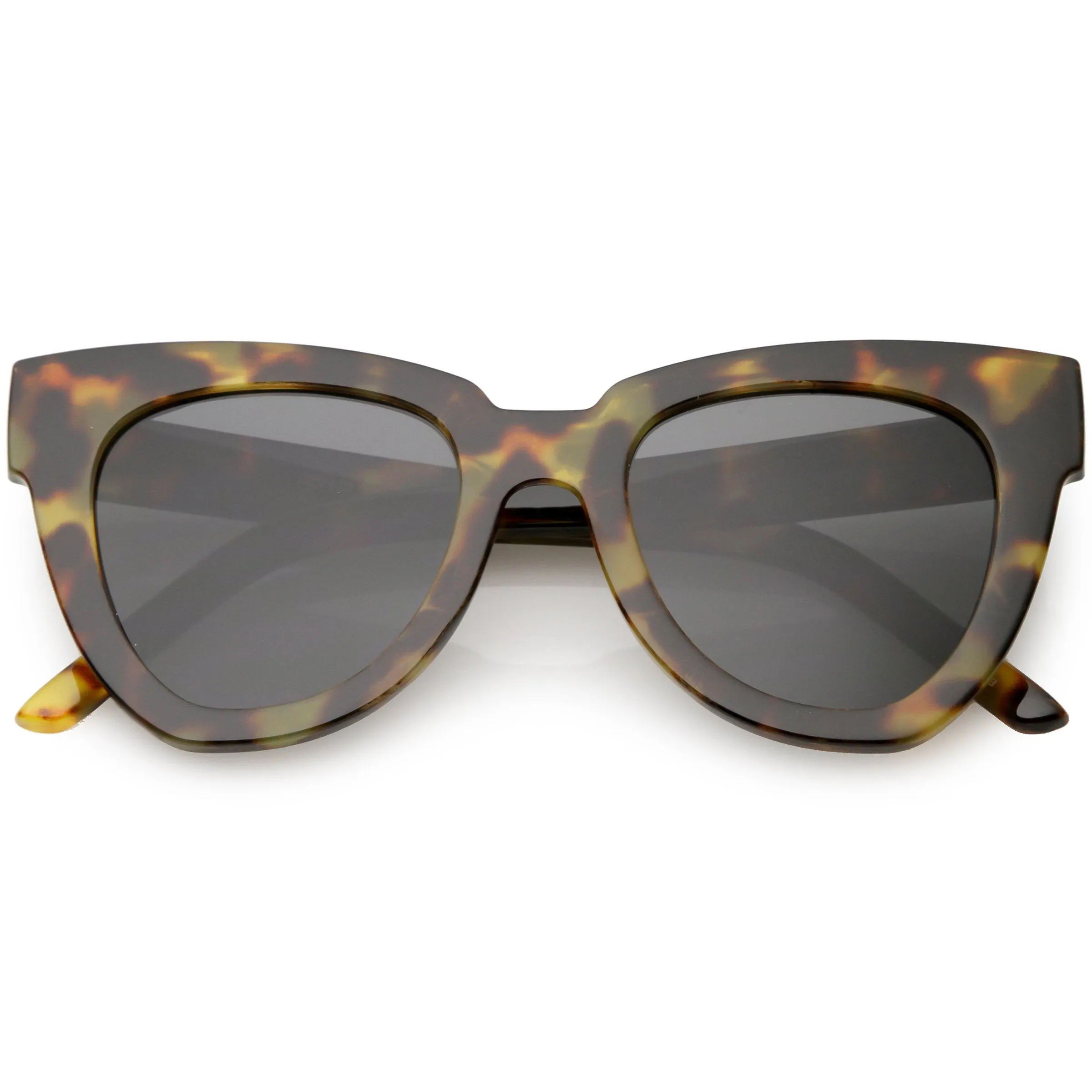Retro Modern Oversize Women's Bold Flat Lens Cat Eye Sunglasses C621