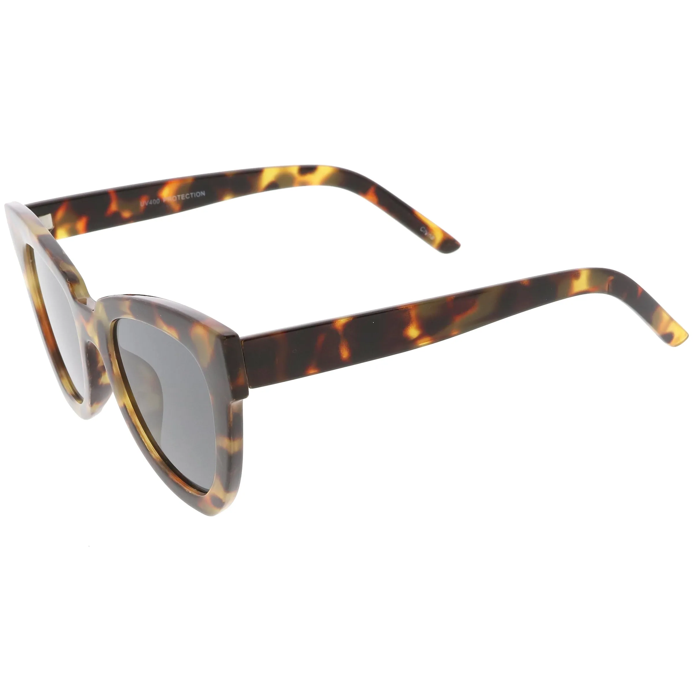 Retro Modern Oversize Women's Bold Flat Lens Cat Eye Sunglasses C621