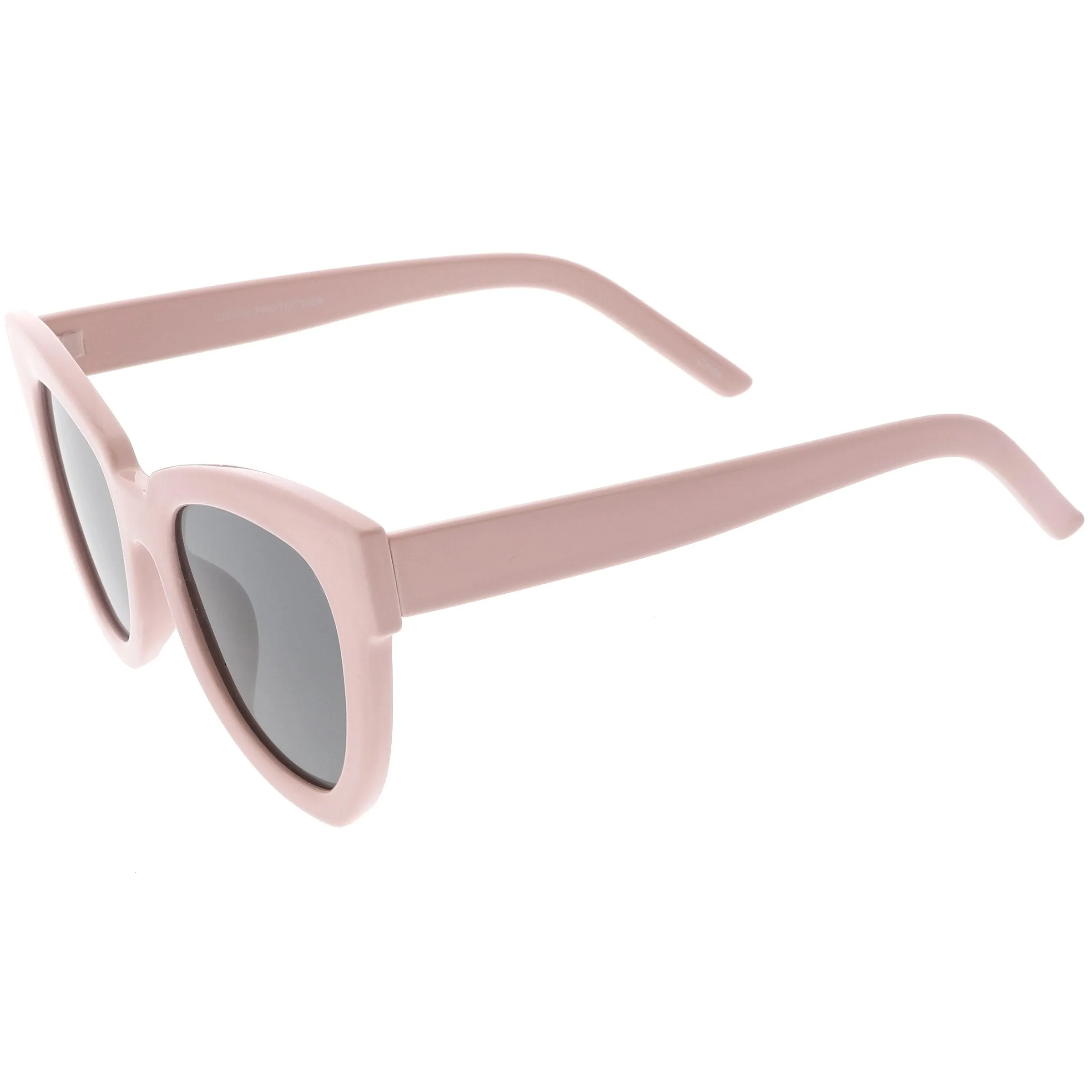 Retro Modern Oversize Women's Bold Flat Lens Cat Eye Sunglasses C621