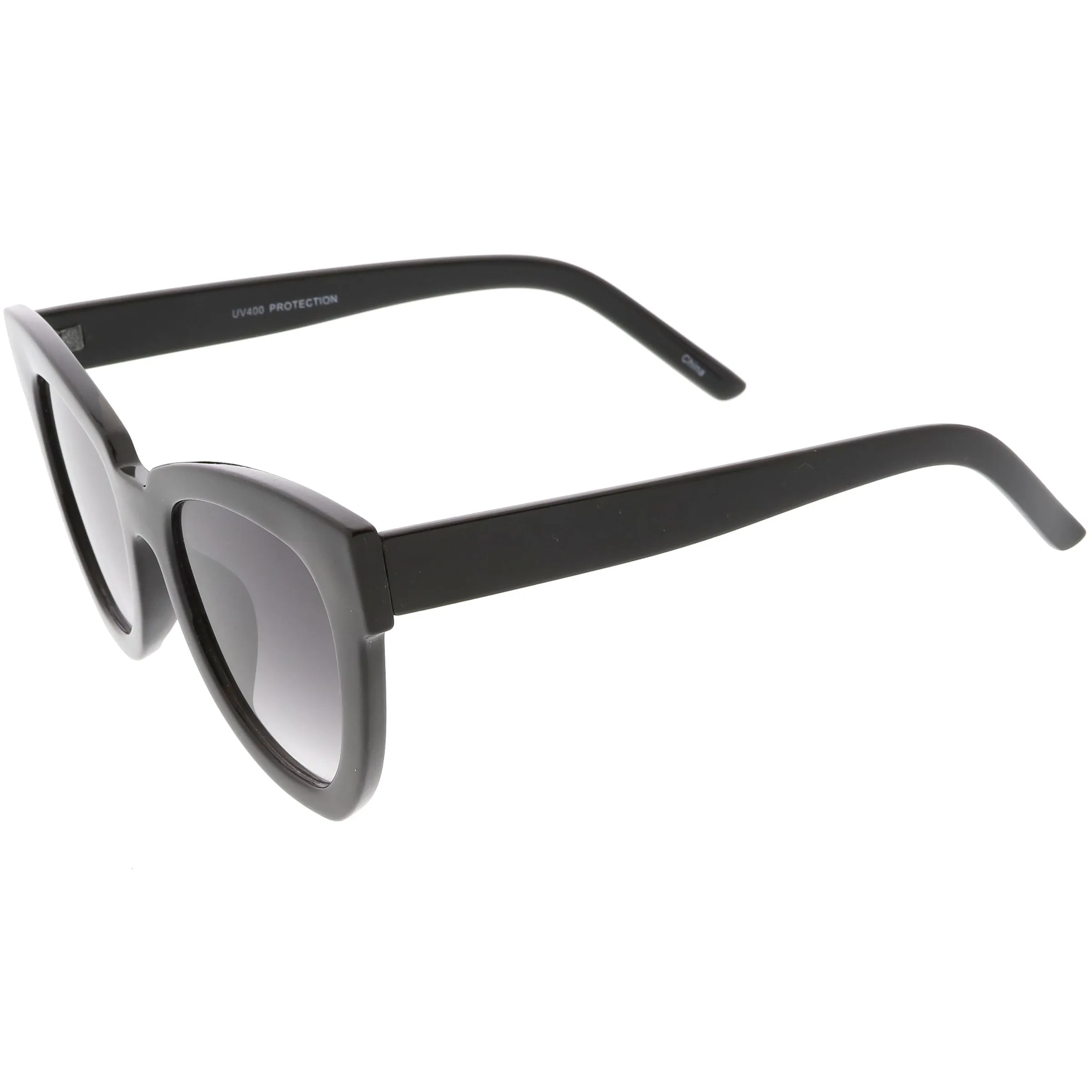 Retro Modern Oversize Women's Bold Flat Lens Cat Eye Sunglasses C621