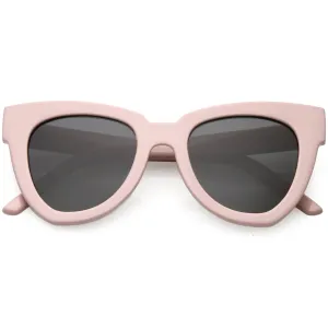 Retro Modern Oversize Women's Bold Flat Lens Cat Eye Sunglasses C621