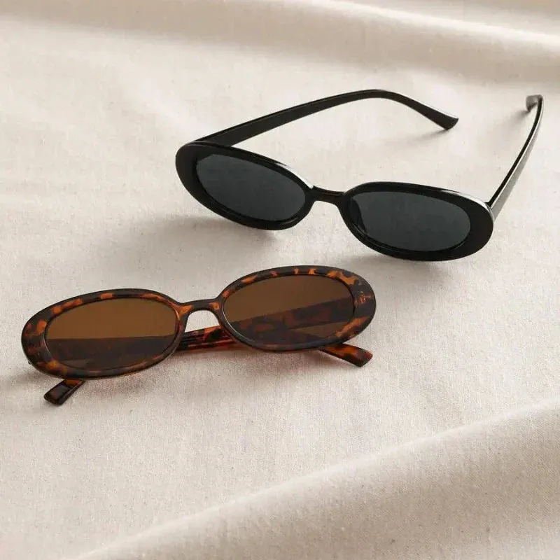 Retro Oval Sunglasses - 90s Vintage Style with UV400 Protection