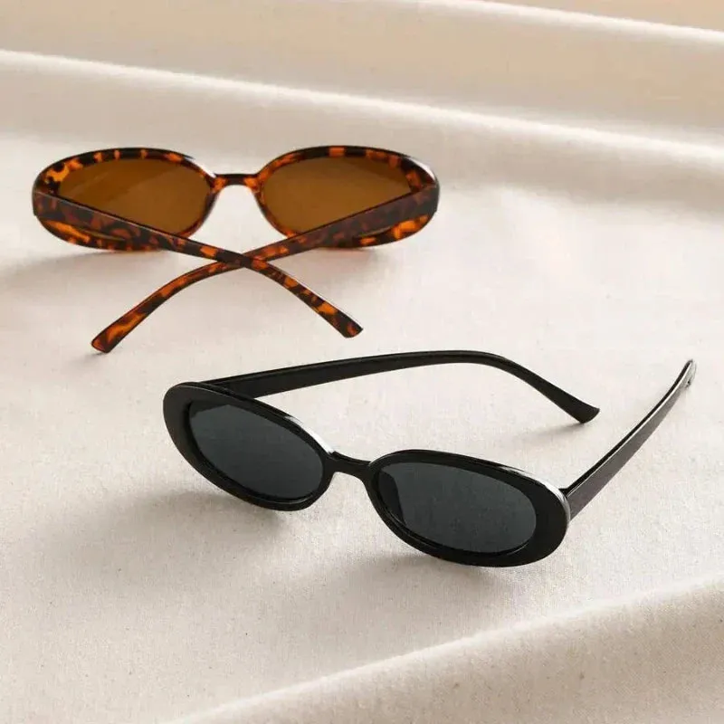 Retro Oval Sunglasses - 90s Vintage Style with UV400 Protection