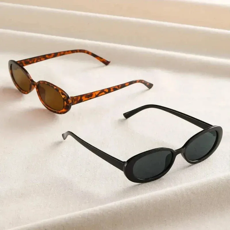 Retro Oval Sunglasses - 90s Vintage Style with UV400 Protection
