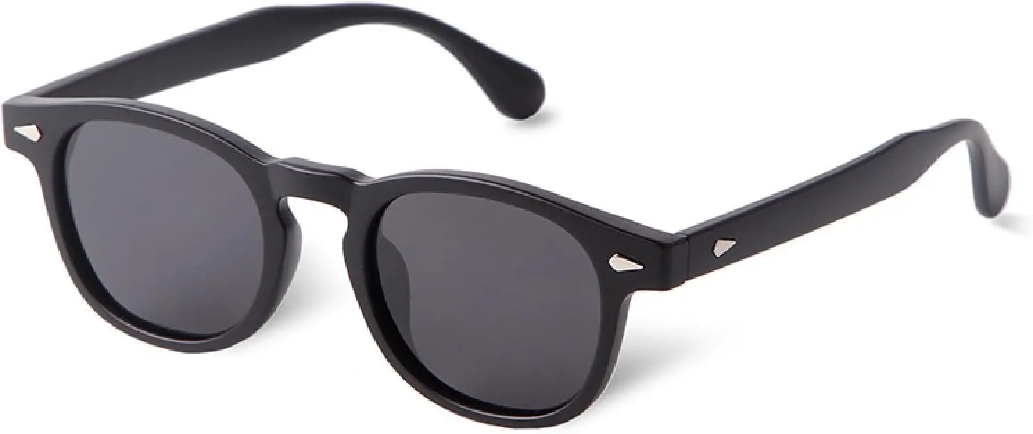 Retro Polarized Sunglasses Men Fashion Rivets Driving Round Clear Frame Women Shades Male Uv400