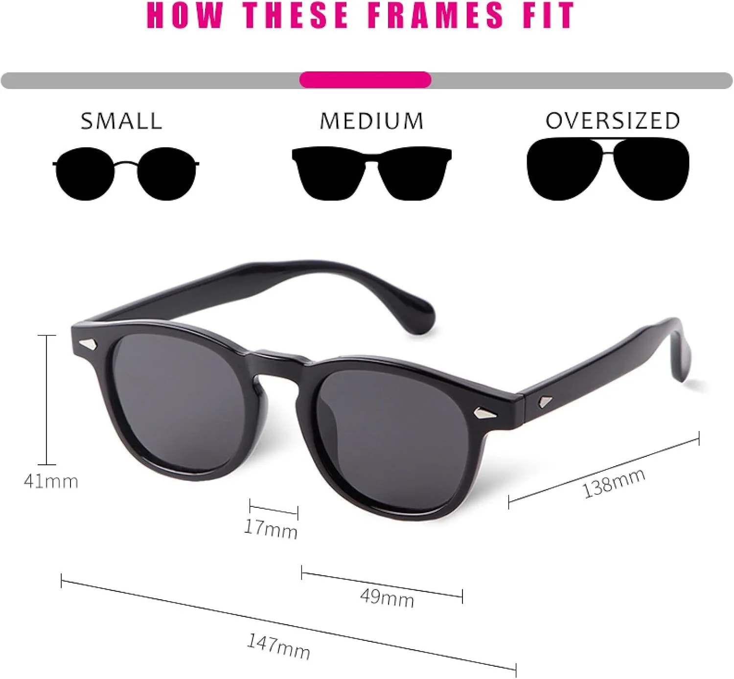 Retro Polarized Sunglasses Men Fashion Rivets Driving Round Clear Frame Women Shades Male Uv400
