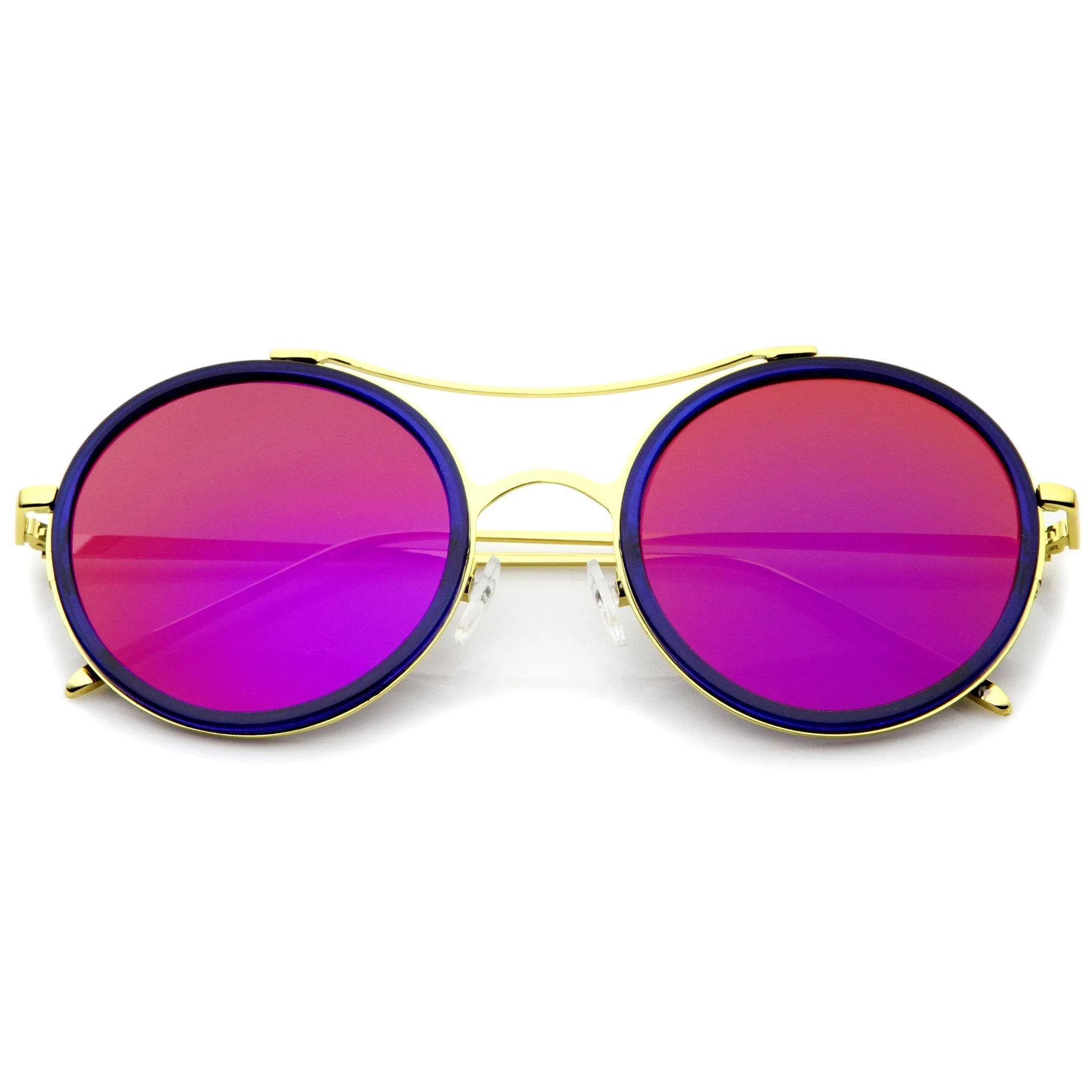 Retro Roadster Flat Mirror Lens Sunglasses