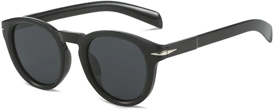 Retro Round Men Sunglasses Shades UV400 Fashion Blue Green Women Rivets Sun Glasses