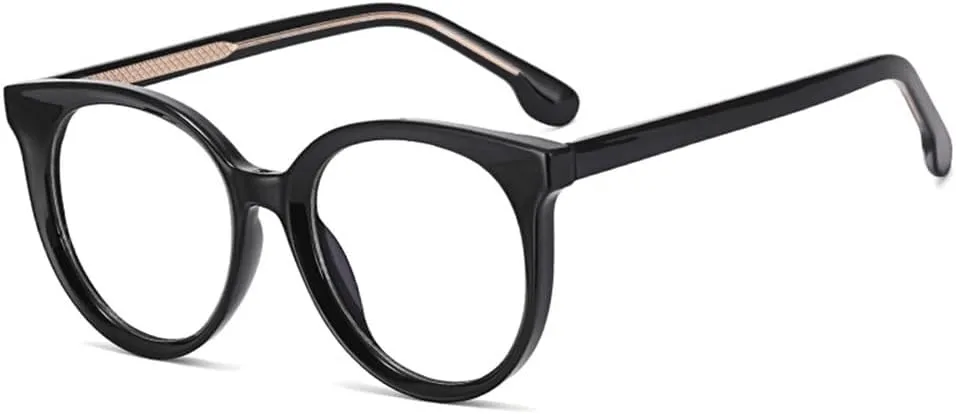 Retro Round Women Glasses Frame Vintage Clear Shades Spring Hinge Men Eyewear UV400