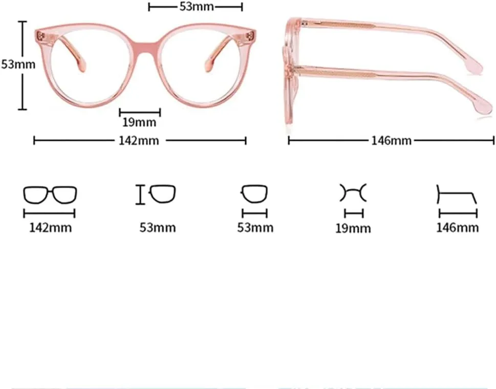Retro Round Women Glasses Frame Vintage Clear Shades Spring Hinge Men Eyewear UV400