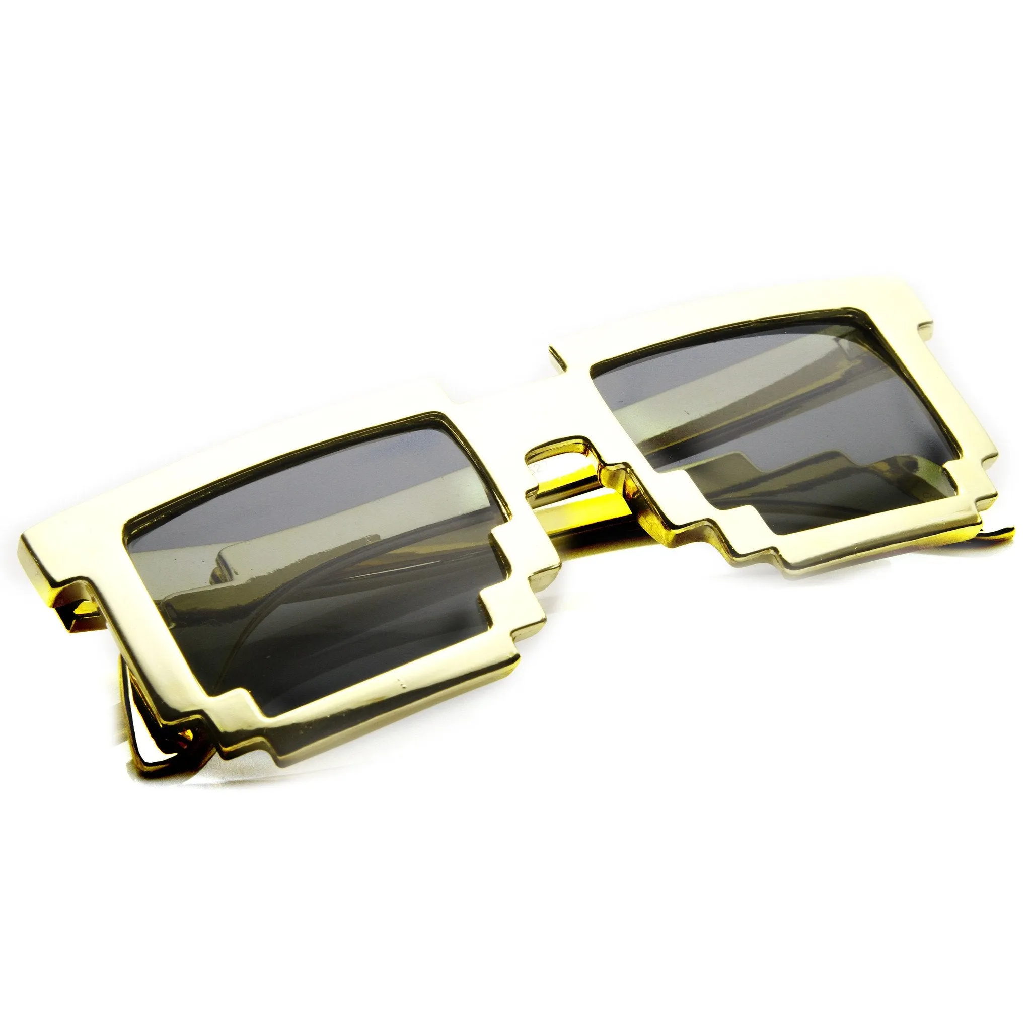 Retro Shiny Color Foil Pixelated 8-Bit Sunglasses 8808