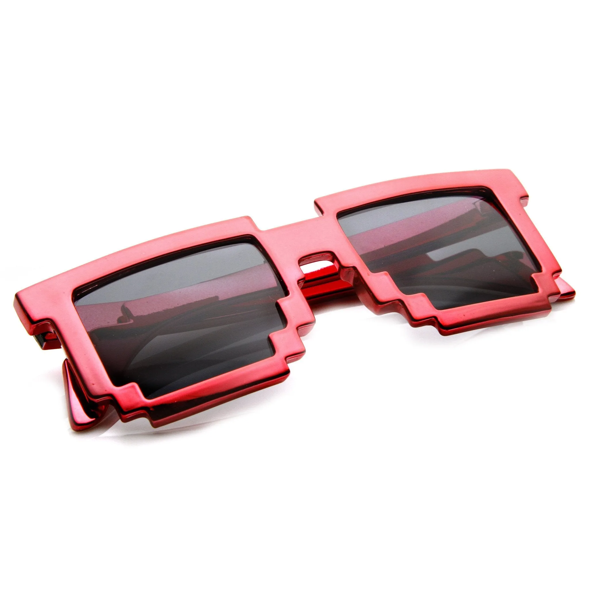 Retro Shiny Color Foil Pixelated 8-Bit Sunglasses 8808