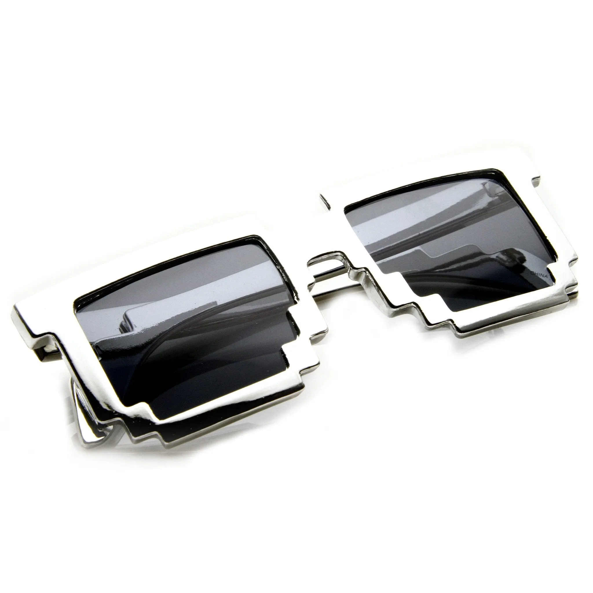 Retro Shiny Color Foil Pixelated 8-Bit Sunglasses 8808