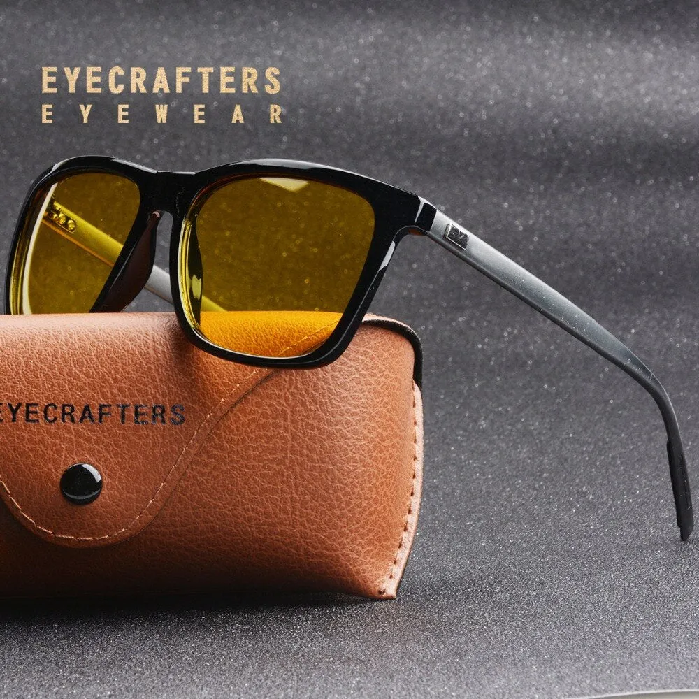 Retro Square Polarized Night Vision Driving Polarized Unisex Sunglasses
