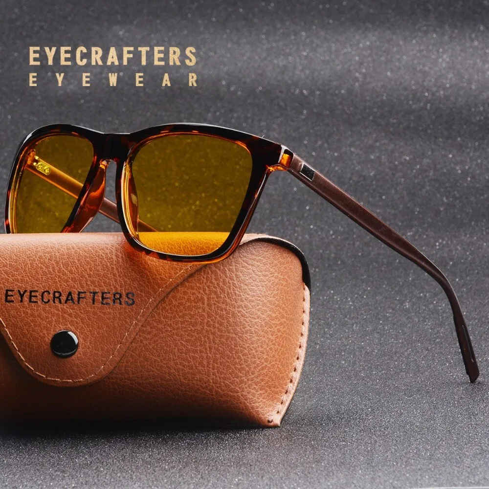 Retro Square Polarized Night Vision Driving Polarized Unisex Sunglasses
