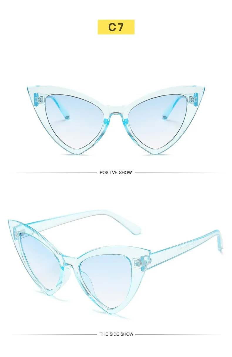 Retro Vintage Style Sexy Triangle Cat Eye Sunglasses for Women