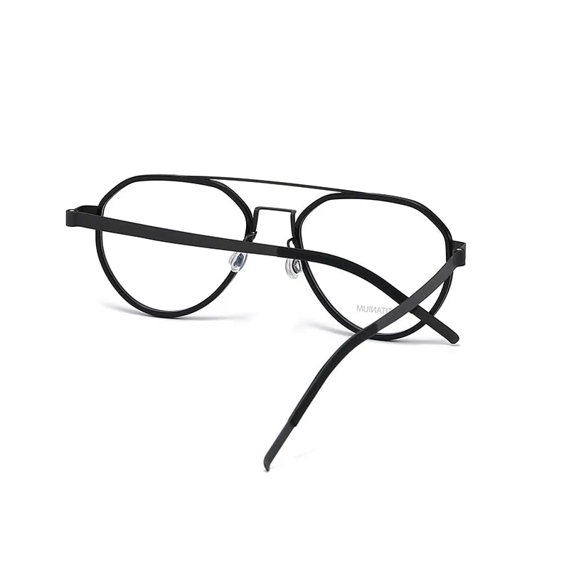 Reven Jate Unisex Full Rim Oval Double Bridge Titanium Acetate Eyeglasses 9745