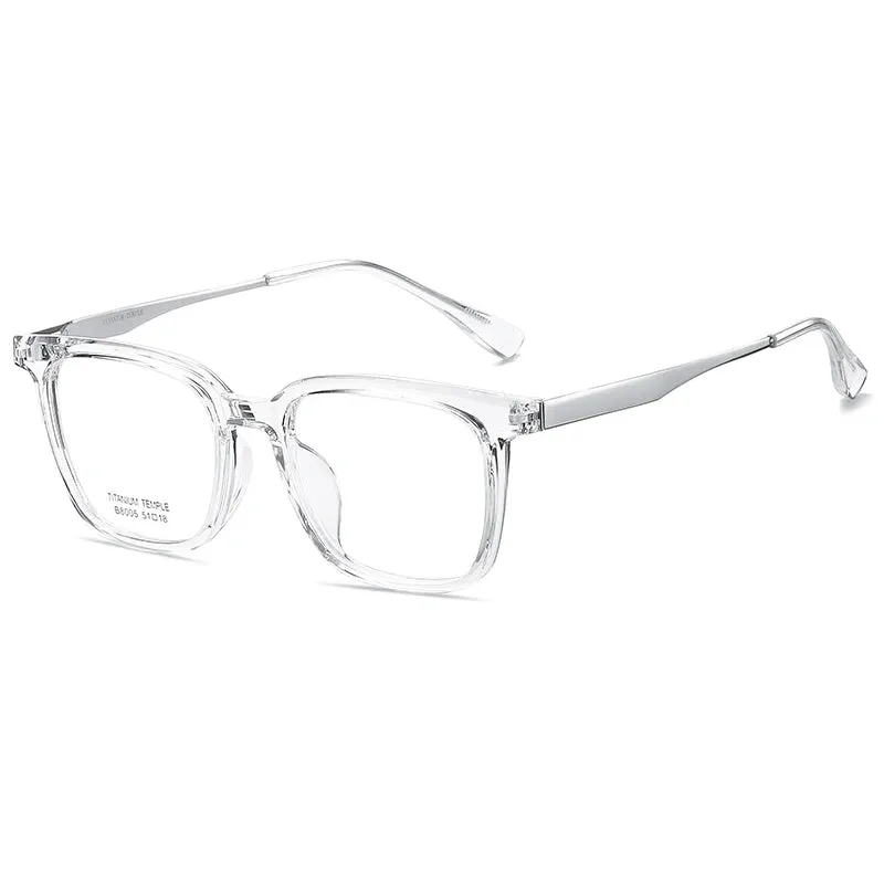 Reven Jate Unisex Full Rim Oval Tr 90 Titanium Eyeglasses 8005
