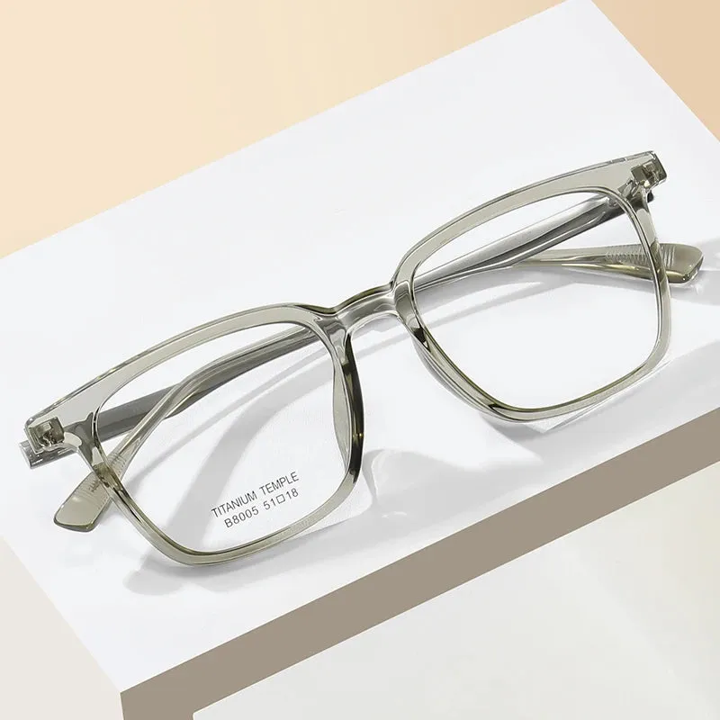 Reven Jate Unisex Full Rim Oval Tr 90 Titanium Eyeglasses 8005