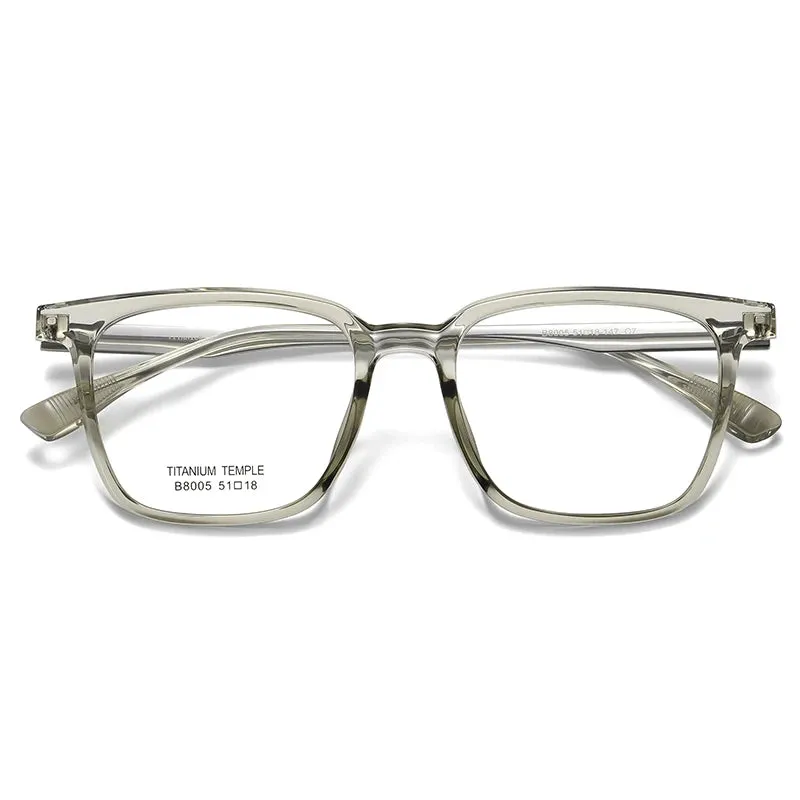Reven Jate Unisex Full Rim Oval Tr 90 Titanium Eyeglasses 8005