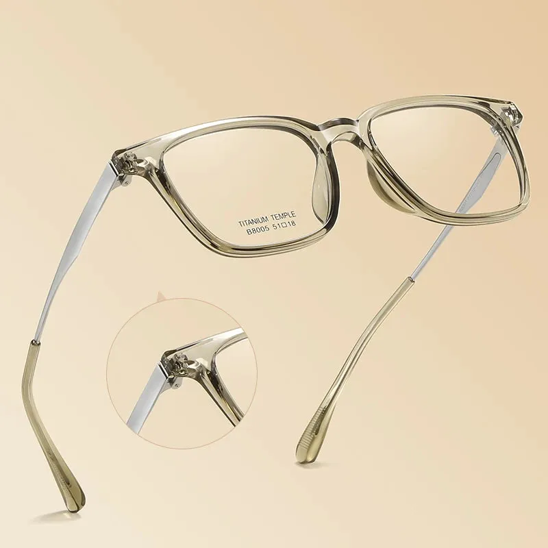 Reven Jate Unisex Full Rim Oval Tr 90 Titanium Eyeglasses 8005