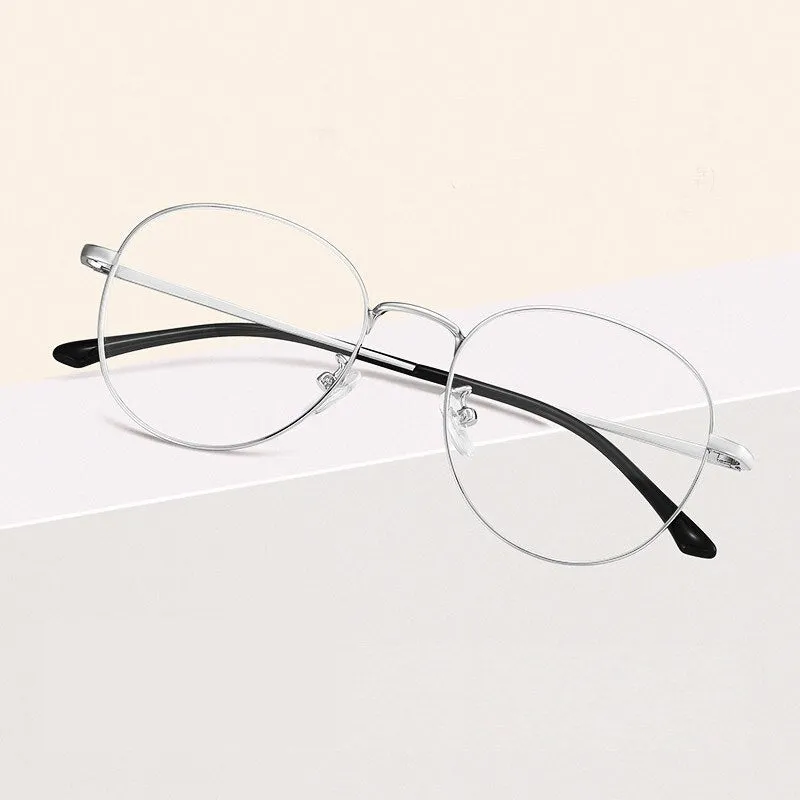 Reven Jate Unisex Full Rim Round Alloy Eyeglasses 8901