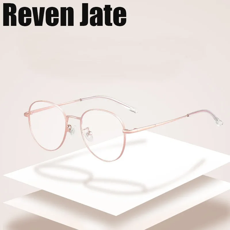 Reven Jate Unisex Full Rim Round Alloy Eyeglasses 8901
