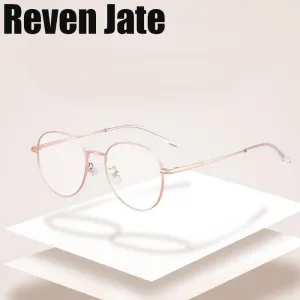 Reven Jate Unisex Full Rim Round Alloy Eyeglasses 8901