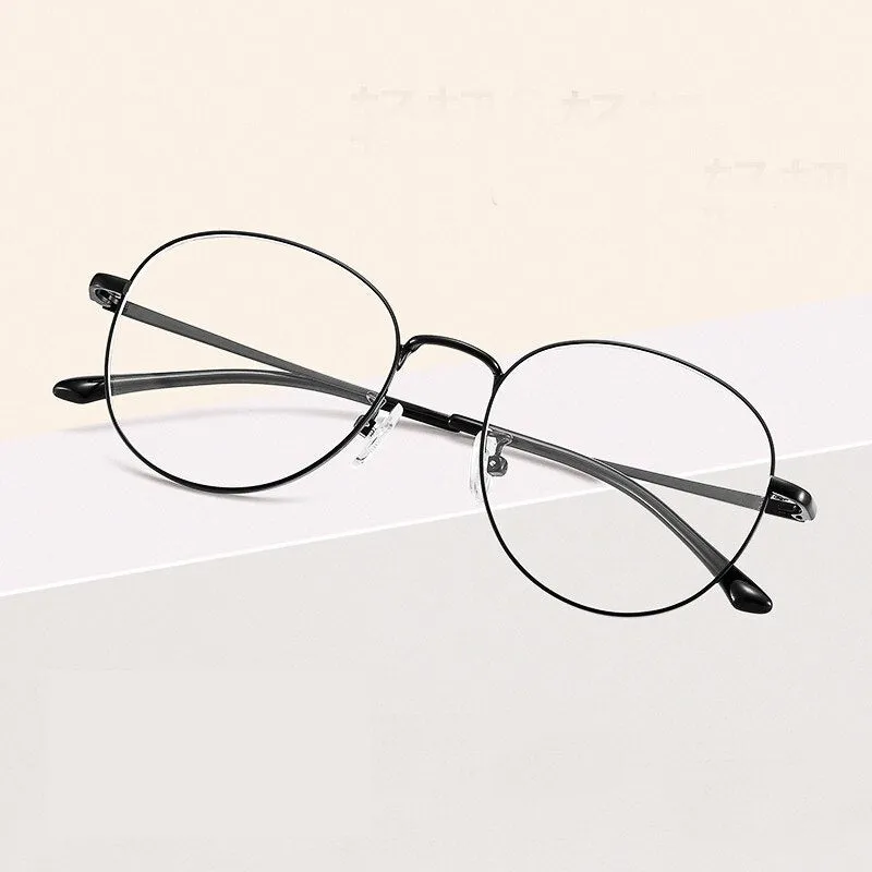 Reven Jate Unisex Full Rim Round Alloy Eyeglasses 8901