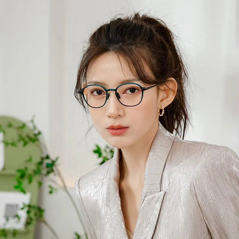 Reven Jate Unisex Full Rim Round Titanium Eyeglasses FM041