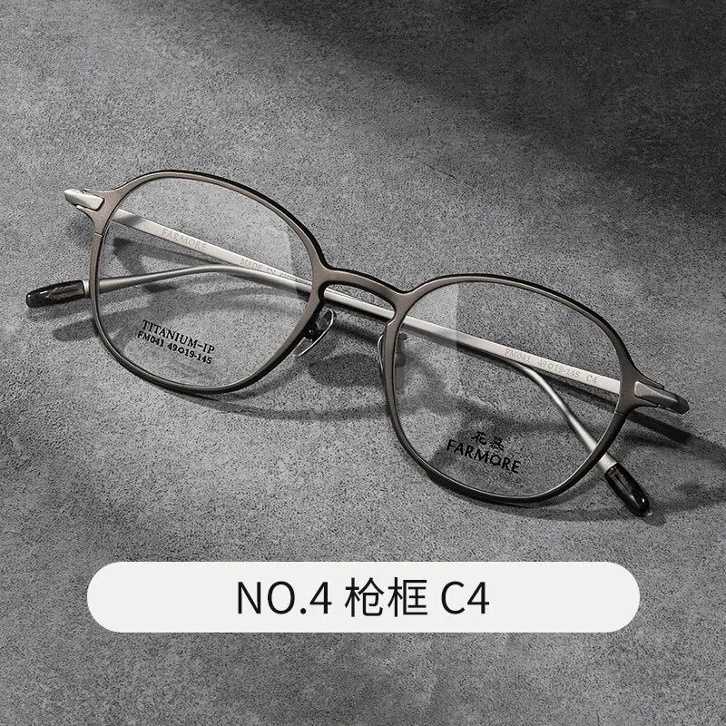 Reven Jate Unisex Full Rim Round Titanium Eyeglasses FM041