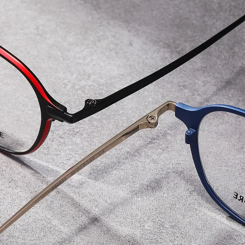 Reven Jate Unisex Full Rim Round Titanium Eyeglasses FM041