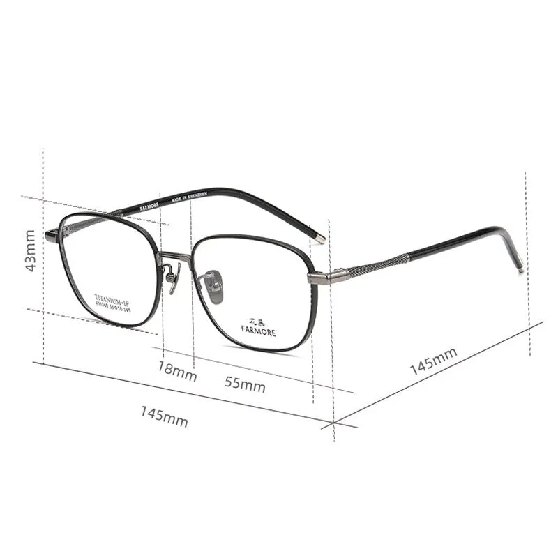 Reven Jate Unisex Full Rim Square Titanium Eyeglasses FM040