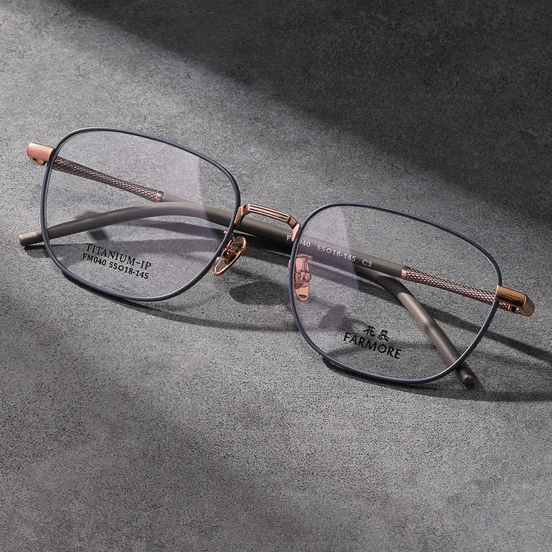 Reven Jate Unisex Full Rim Square Titanium Eyeglasses FM040