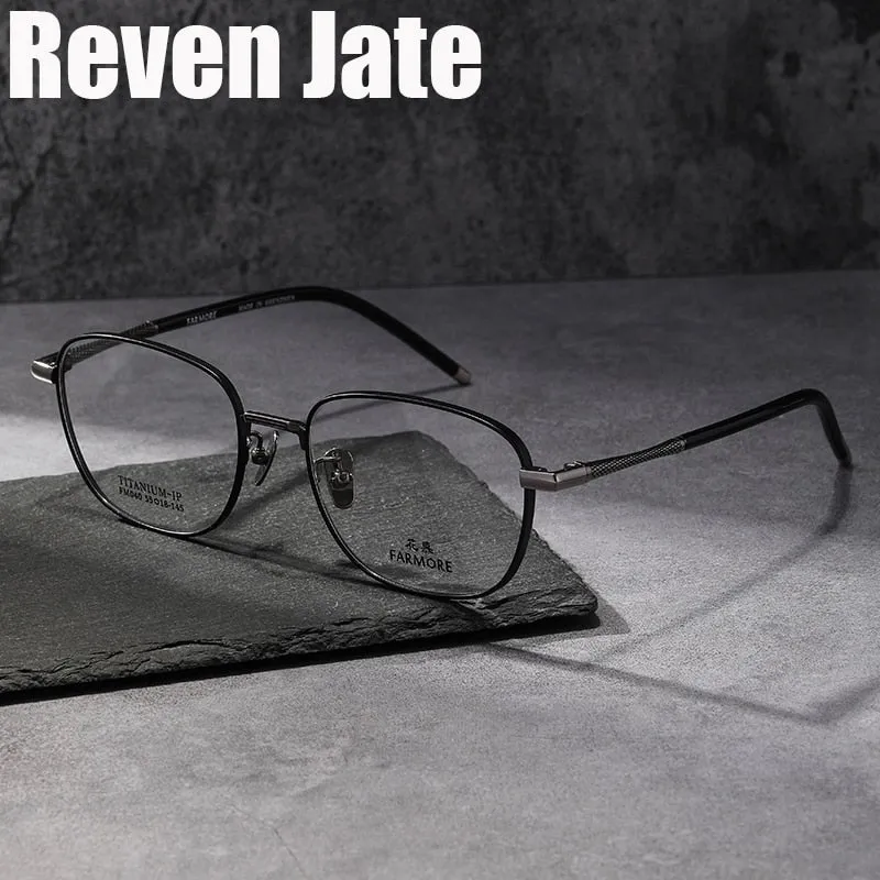 Reven Jate Unisex Full Rim Square Titanium Eyeglasses FM040