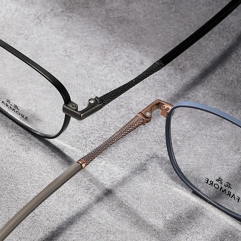 Reven Jate Unisex Full Rim Square Titanium Eyeglasses FM040