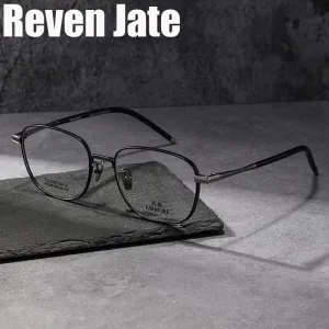 Reven Jate Unisex Full Rim Square Titanium Eyeglasses FM040