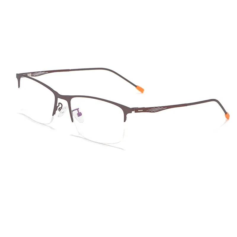 Reven Jate Unisex Semi Rim Square Alloy Eyeglasses P8836