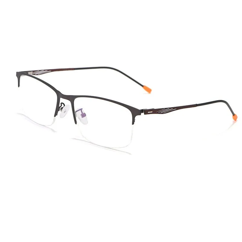 Reven Jate Unisex Semi Rim Square Alloy Eyeglasses P8836